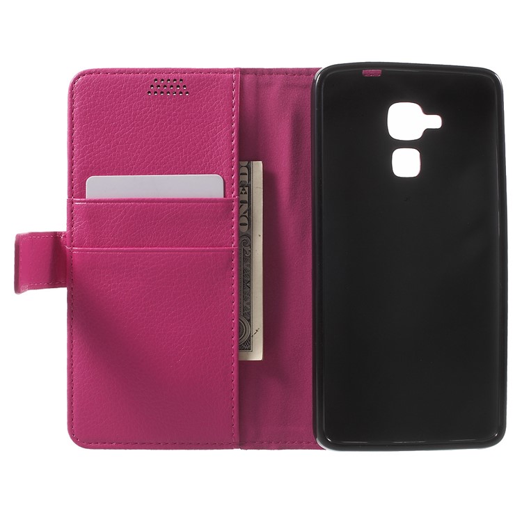 Lychee Grain Magnetic Leather Stand Case for Huawei Honor 5c / GT3 - Rose-4