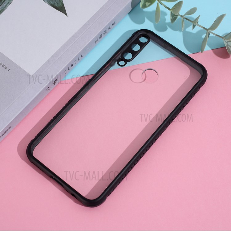 Clear PC + TPU Hybrid Cell Phone Cover Casing for Huawei Y7p - Black-4