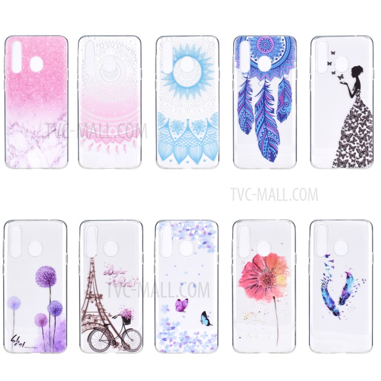 Pattern Printing Soft TPU Protector Cover for Huawei Y6p - Eiffel Tower and Bicycle-7