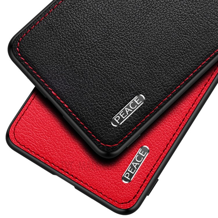 Unique PC+PU Leather+Matte Metal Cover for Huawei nova 7 5G - Black-3