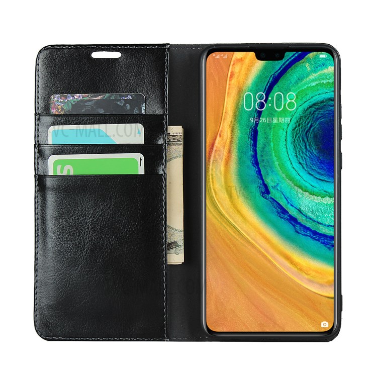 Crazy Horse Texture Genuine Leather with Wallet Shell for Huawei Mate 30 - Black-4