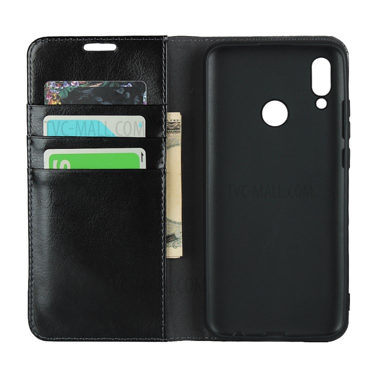 Crazy Horse Surface Genuine Leather Shell for Huawei P Smart (2019)/Nova Lite 3 (Japan) - Black-4
