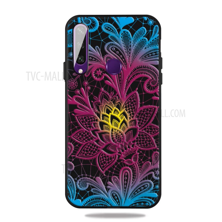 Pattern Printing Matte TPU Case Accessory for Huawei Y6p - Lace Flower-1