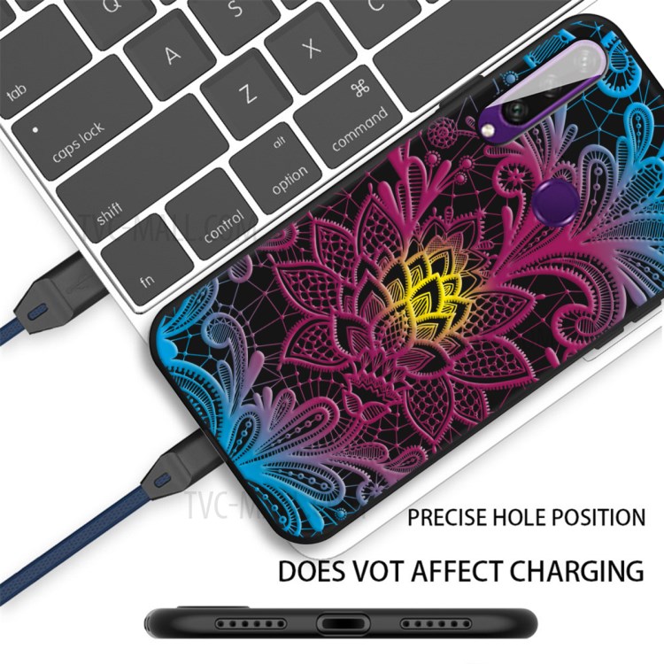 Pattern Printing Matte TPU Case Accessory for Huawei Y6p - Lace Flower-2