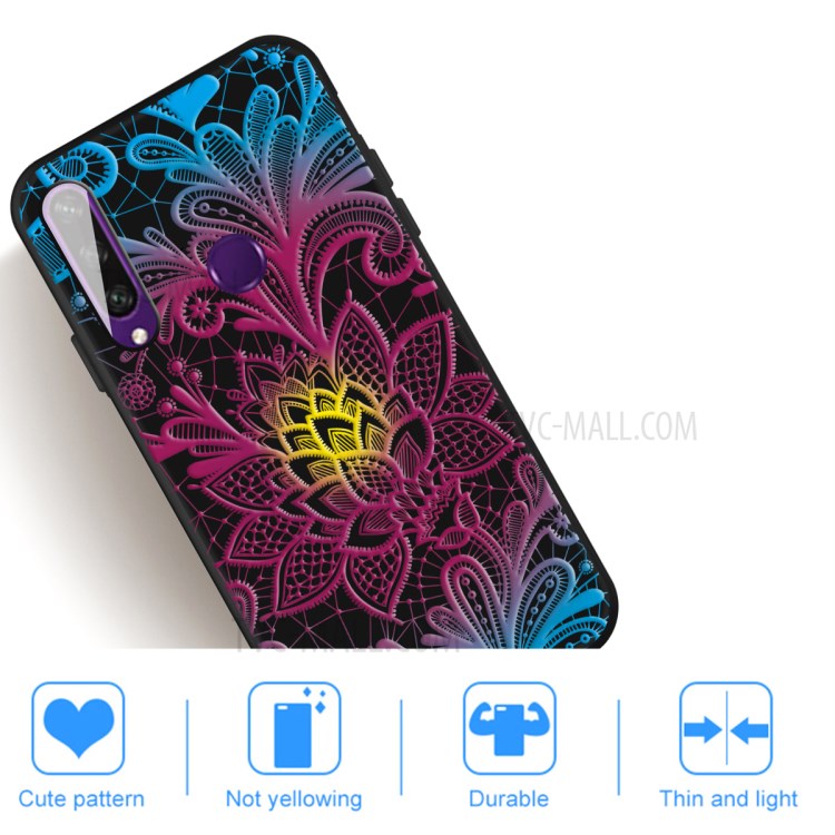 Pattern Printing Matte TPU Case Accessory for Huawei Y6p - Lace Flower-5