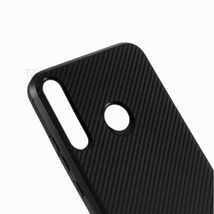 Carbon Fiber Skin TPU Protective Shell for Huawei P40 lite E/Y7p - Black-4