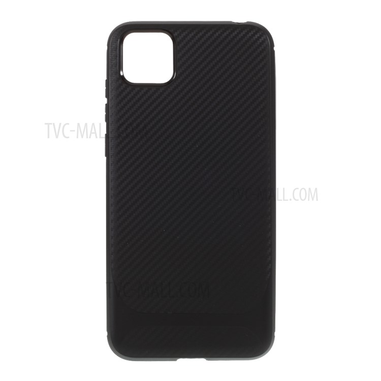 Carbon Fiber Surface TPU Case Shell for Huawei Y5p/Honor 9S - Black-1