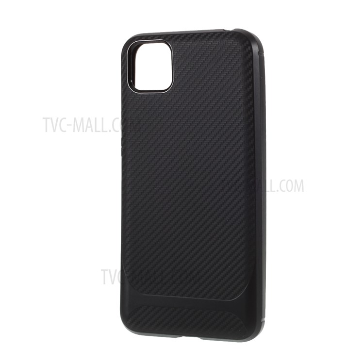 Carbon Fiber Surface TPU Case Shell for Huawei Y5p/Honor 9S - Black-2