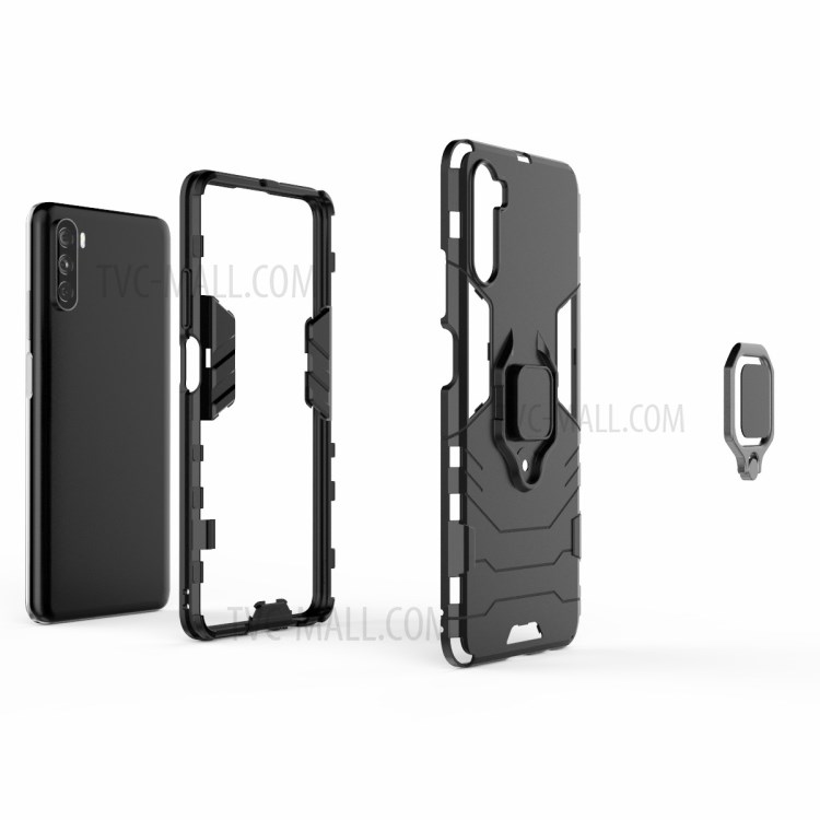 With Ring Holder Kickstand PC + TPU Cover for Huawei Mate 40 Lite/Maimang 9 - Black-4