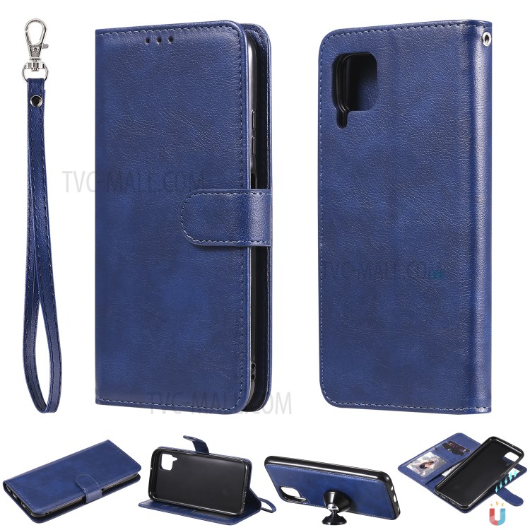 Solid Color Detachable 2-in-1 Leather Cover Case for Huawei P40 Pro - Blue-1