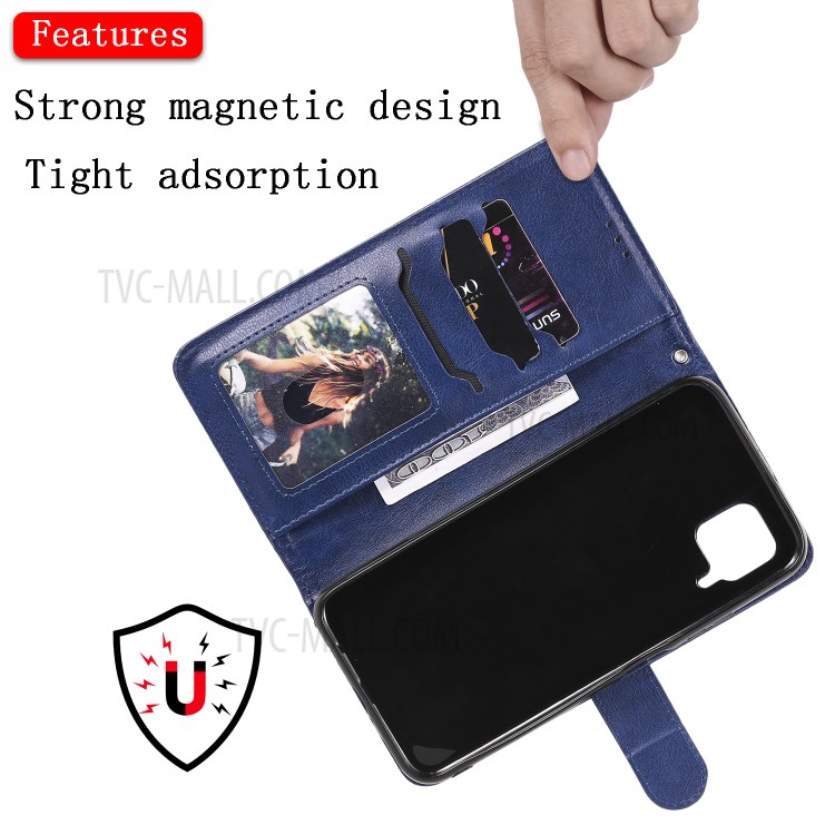 Solid Color Detachable 2-in-1 Leather Cover Case for Huawei P40 Pro - Blue-11
