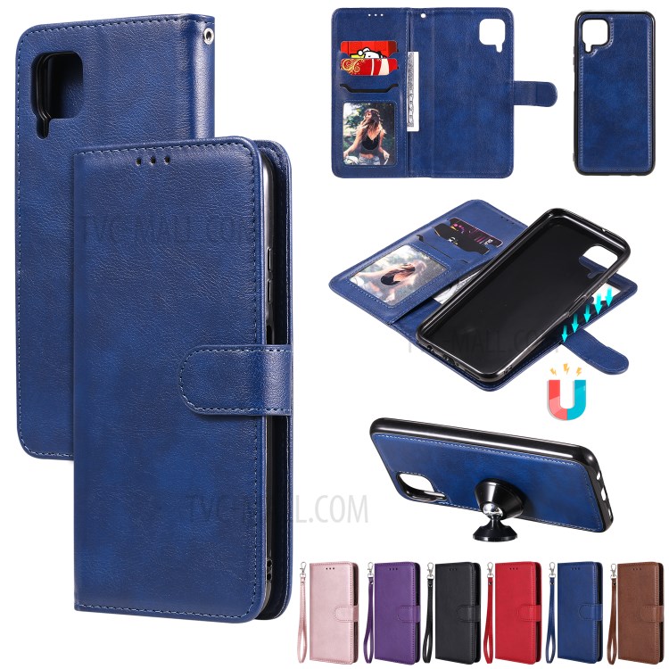 Solid Color Detachable 2-in-1 Leather Cover Case for Huawei P40 Pro - Blue-12