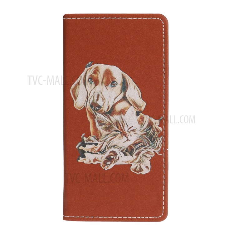 Pattern Printing Case Stand Stylish Leather Cover Shell for Huawei P smart 2020 - Dog-2