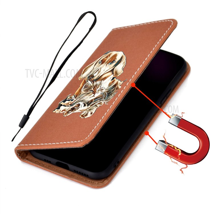 Pattern Printing Case Stand Stylish Leather Cover Shell for Huawei P smart 2020 - Dog-6