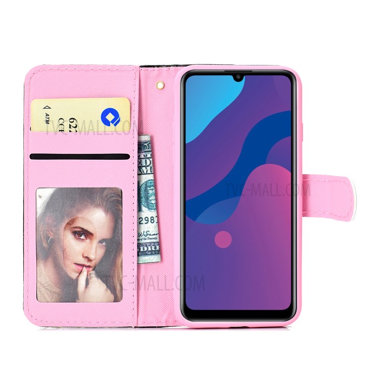 Flash Powder Leather Stand Phone Case with Card Slots for Huawei P smart 2020 - Silver-9