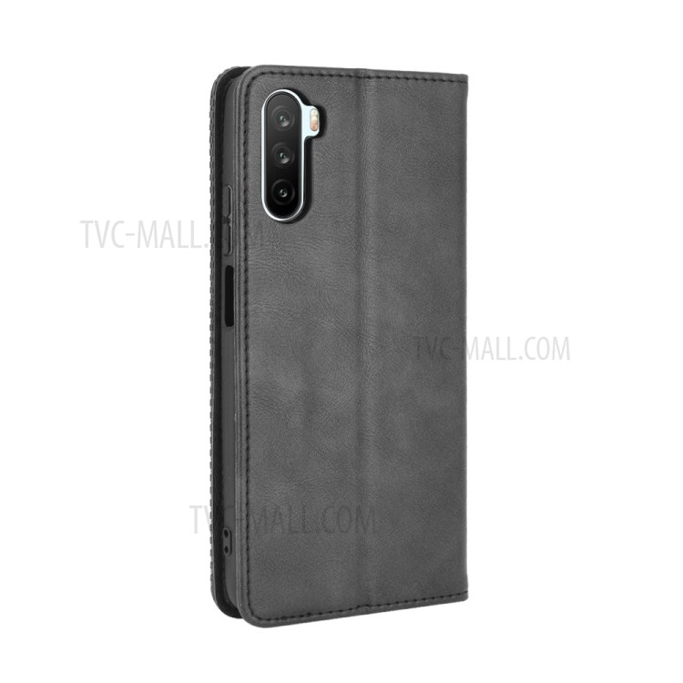 Couvercle en Cuir PU Rétro Auto-absorbé Pour Huawei Mate 40 Lite / Maimang 9 - le Noir