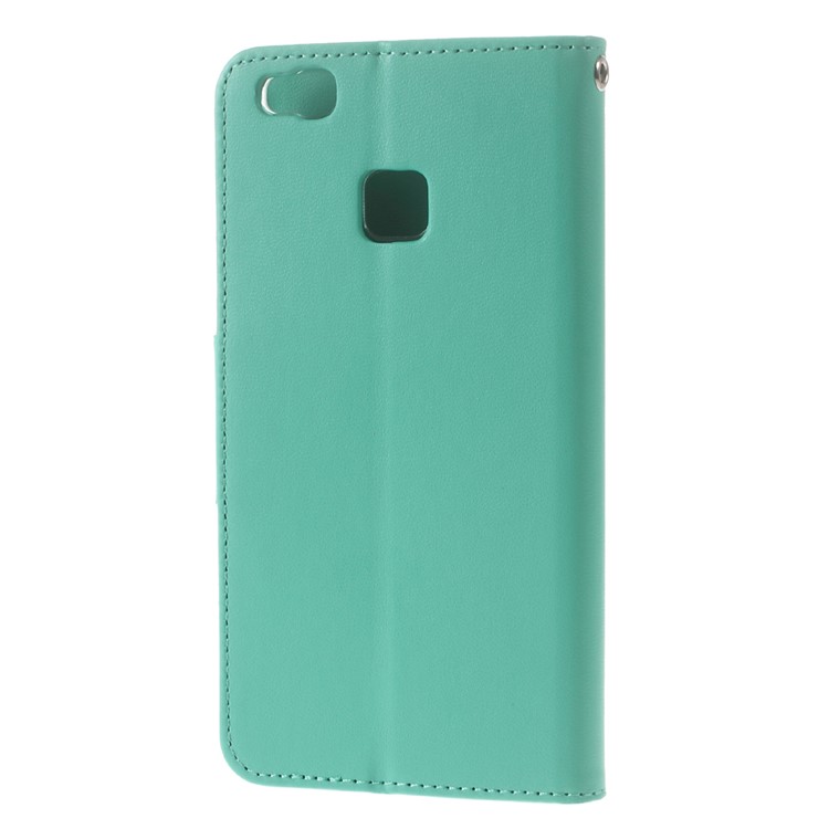 MERCURY GOOSPERY Bravo Diary Leather Wallet Cover Case for Huawei P9 Lite - Cyan-2