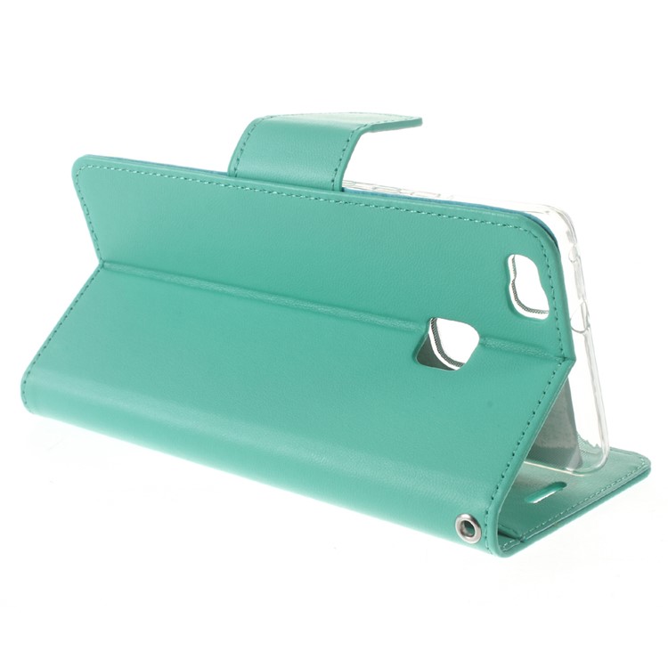 MERCURY GOOSPERY Bravo Diary Leather Wallet Cover Case for Huawei P9 Lite - Cyan-3