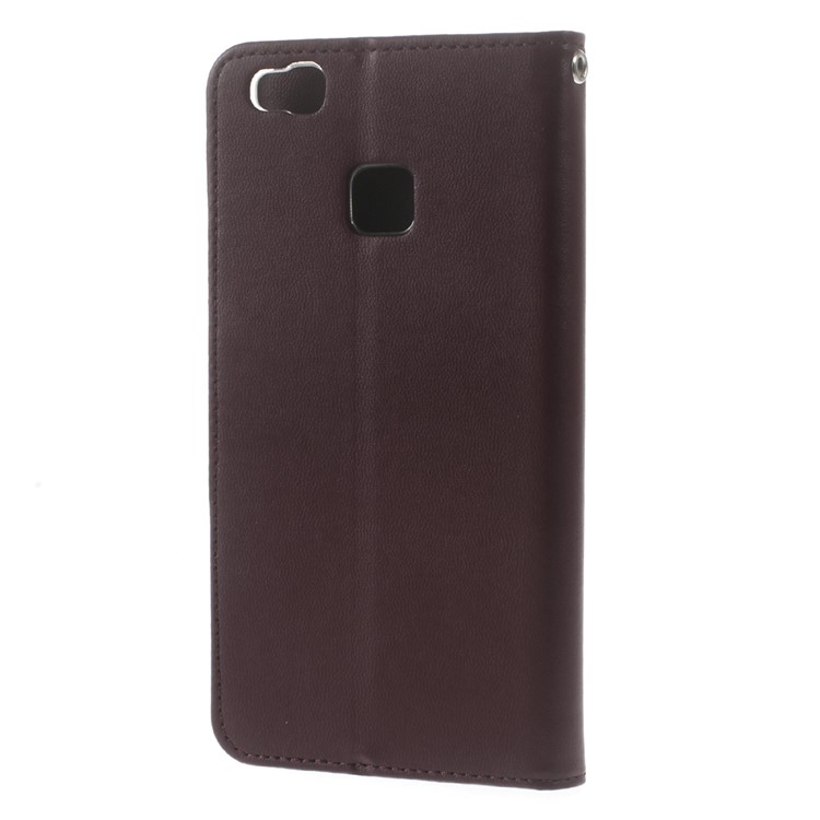 MERCURY GOOSPERY Bravo Diary Magnetic Leather Wallet Case for Huawei P9 Lite - Wine Red-2