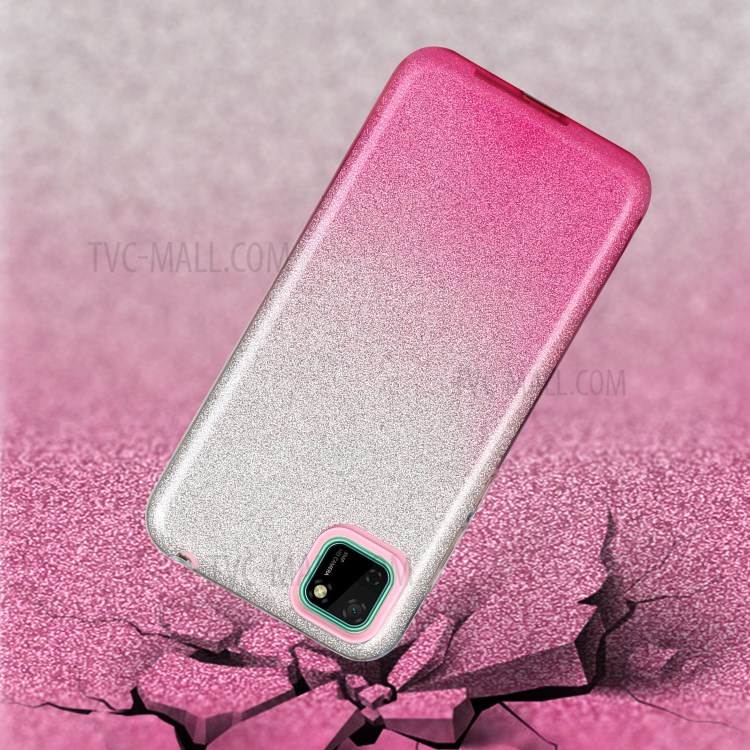 Gradient Color TPU + PC Hybrid Phone Cover Case for Huawei Y5p 2020 - Pink-2