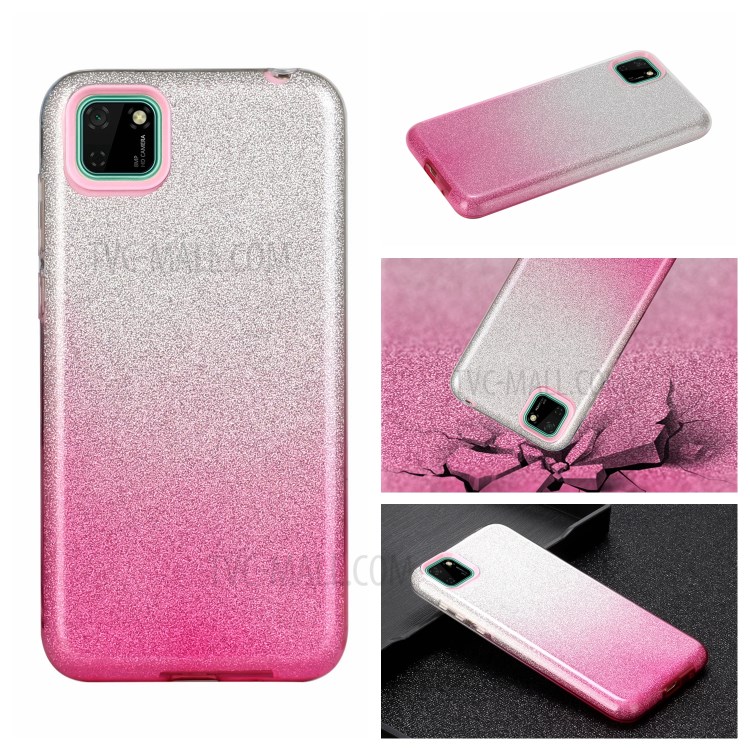 Gradient Color TPU + PC Hybrid Phone Cover Case for Huawei Y5p 2020 - Pink-4