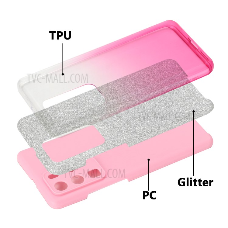 Gradient Color TPU + PC Hybrid Phone Cover Shell for Huawei P40 Pro - Pink-4