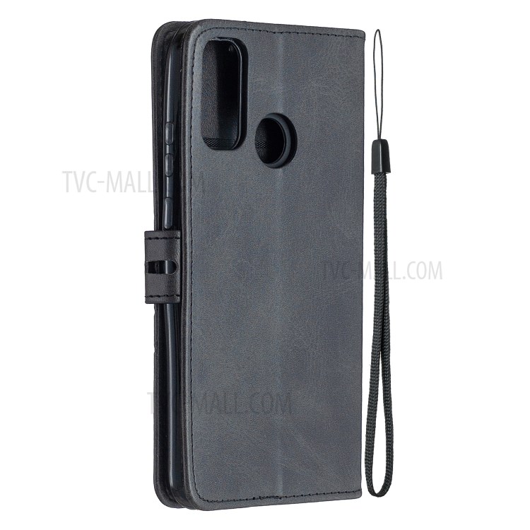 Wallet Stand PU Leather Mobile Phone Case Protective Cover for Huawei P smart 2020 - Black-3