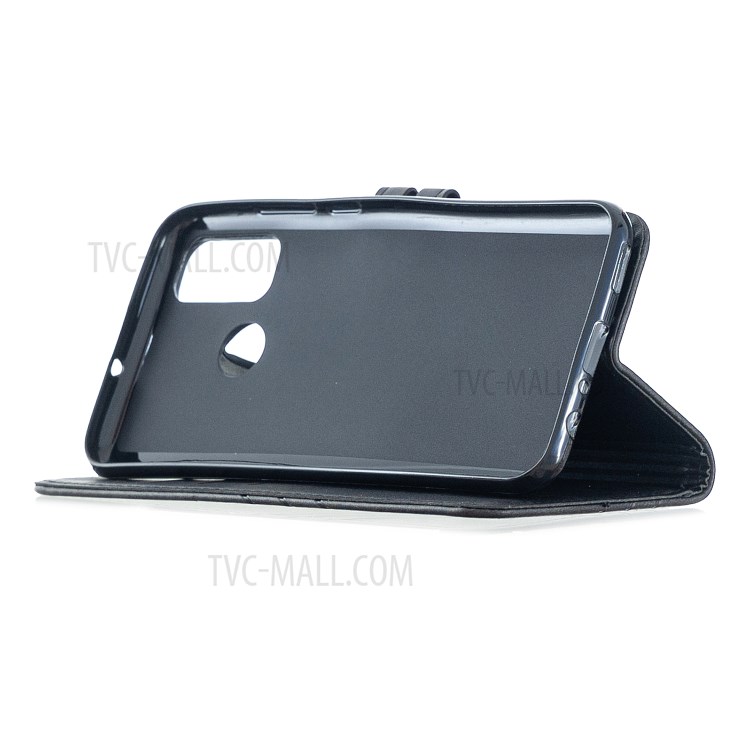 Wallet Stand PU Leather Mobile Phone Case Protective Cover for Huawei P smart 2020 - Black-6