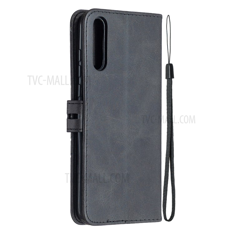 Phone Case Wallet Leather Stand Cover with Lanyard for Huawei Y8p/P Smart S - Black-3