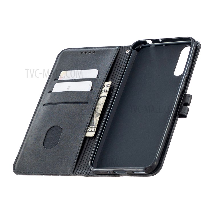 Phone Case Wallet Leather Stand Cover with Lanyard for Huawei Y8p/P Smart S - Black-7