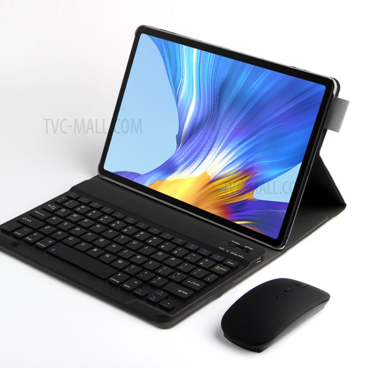 Bluetooth Keyboard Leather Stand Case for Honor V6 5G 10.4 - Black-5