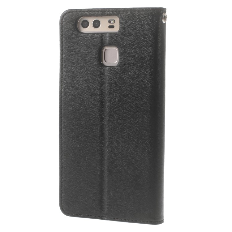 MERCURY GOOSPERY Bravo Diary Leather Wallet Case for Huawei P9 - Black-2