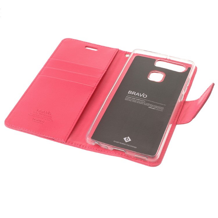 MERCURY GOOSPERY Bravo Diary Stand Leather Case for Huawei P9 - Rose-8