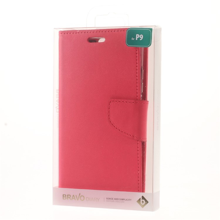MERCURY GOOSPERY Bravo Diary Stand Leather Case for Huawei P9 - Rose-9