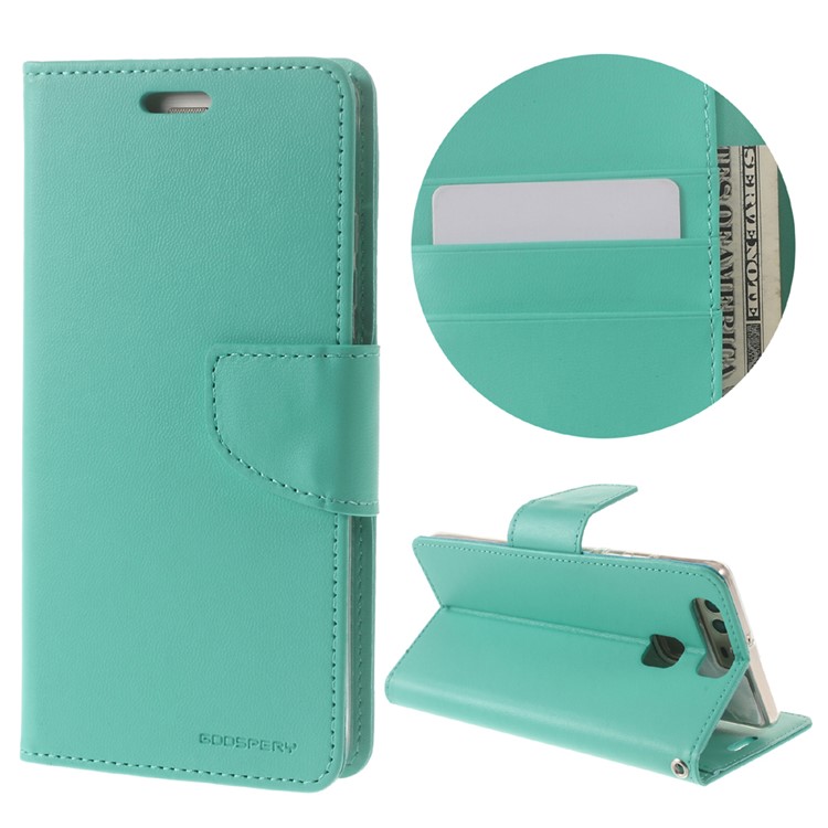 MERCURY GOOSPERY Bravo Diary Leather Flip Cover for Huawei P9 - Cyan-1