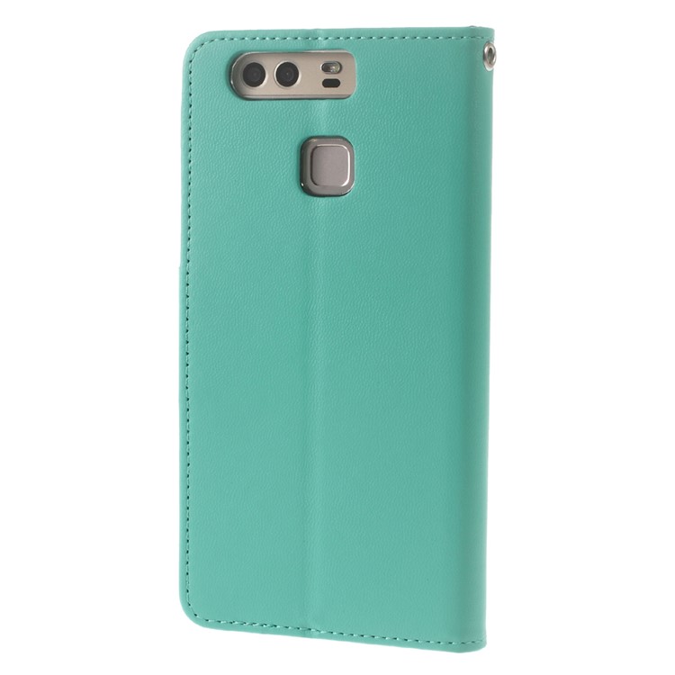 MERCURY GOOSPERY Bravo Diary Leather Flip Cover for Huawei P9 - Cyan-2