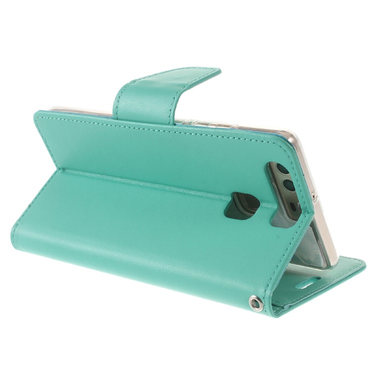 MERCURY GOOSPERY Bravo Diary Leather Flip Cover for Huawei P9 - Cyan-4