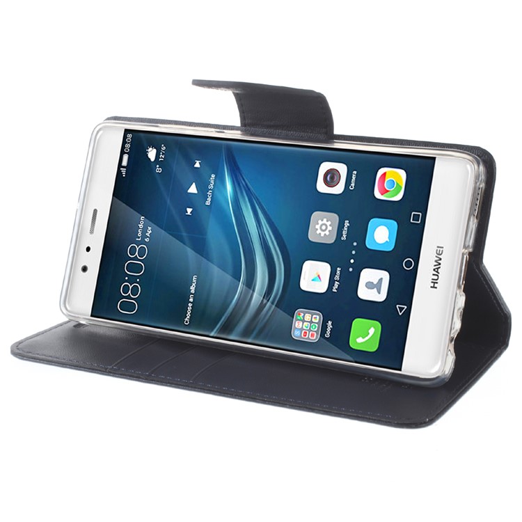 MERCURY GOOSPERY Bravo Leather Case Wallet Stand for Huawei P9 - Dark Blue-3