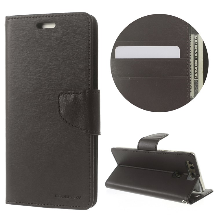 MERCURY GOOSPERY Bravo Leather Stand Card Slot Cover for Huawei P9 - Coffee-1