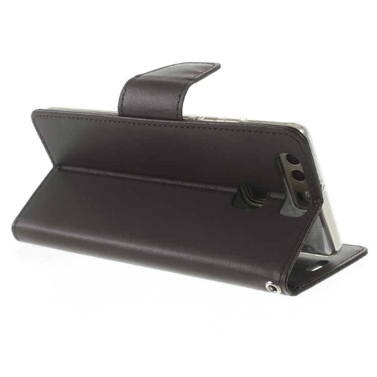 MERCURY GOOSPERY Bravo Leather Stand Card Slot Cover for Huawei P9 - Coffee-4