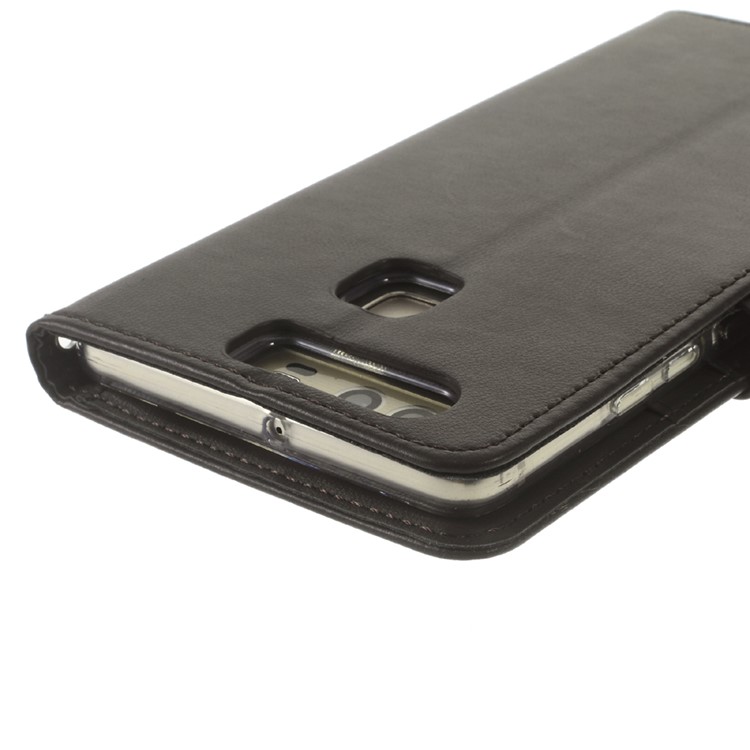 MERCURY GOOSPERY Bravo Leather Stand Card Slot Cover for Huawei P9 - Coffee-6