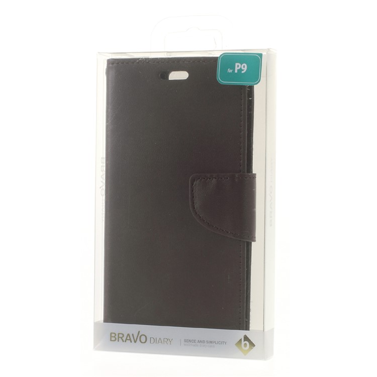 MERCURY GOOSPERY Bravo Leather Stand Card Slot Cover for Huawei P9 - Coffee-9