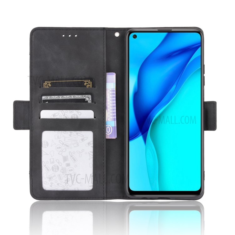 PU Leather Case with Multiple Card Slots Cover for Huawei Mate 40 Lite/Maimang 9 - Black-6