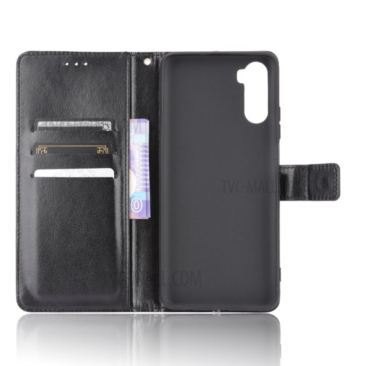 Crazy Horse Skin Leather Cover for Huawei Mate 40 Lite/Maimang 9 - Black-4