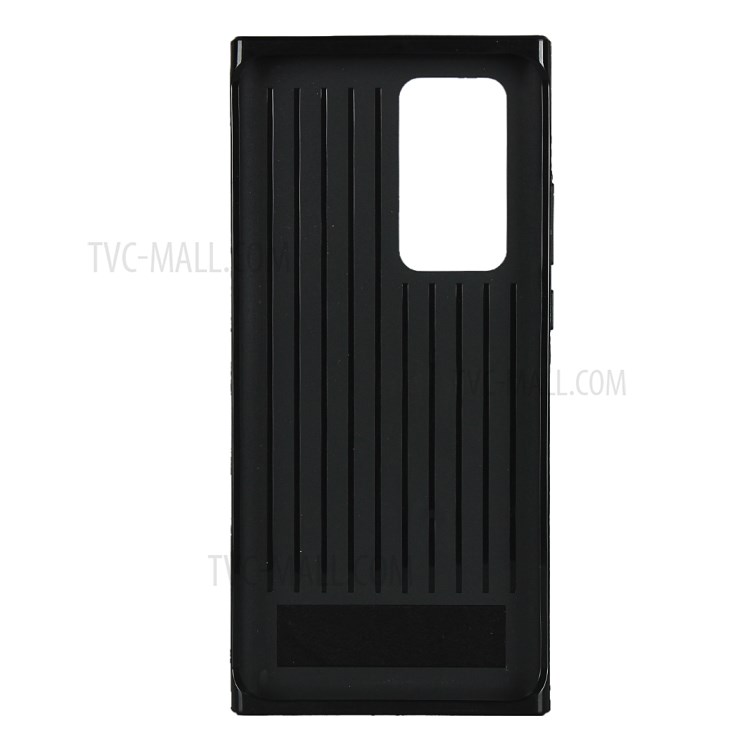 Litchi Texture Genuine Leather Coated Black TPU Phone Casing for Huawei P40 Pro+ - Black-3