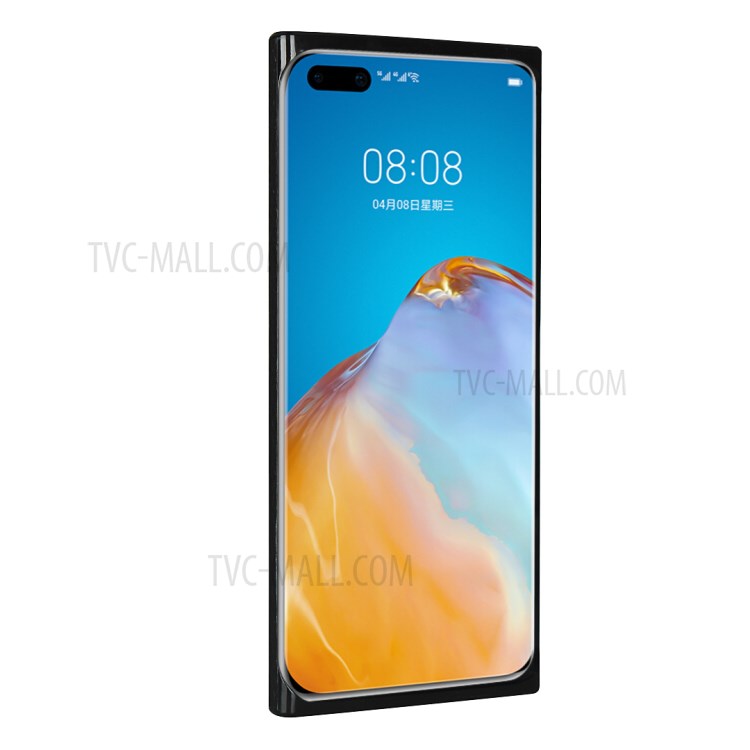 Litchi Texture Genuine Leather Coated Black TPU Phone Casing for Huawei P40 Pro+ - Black-5