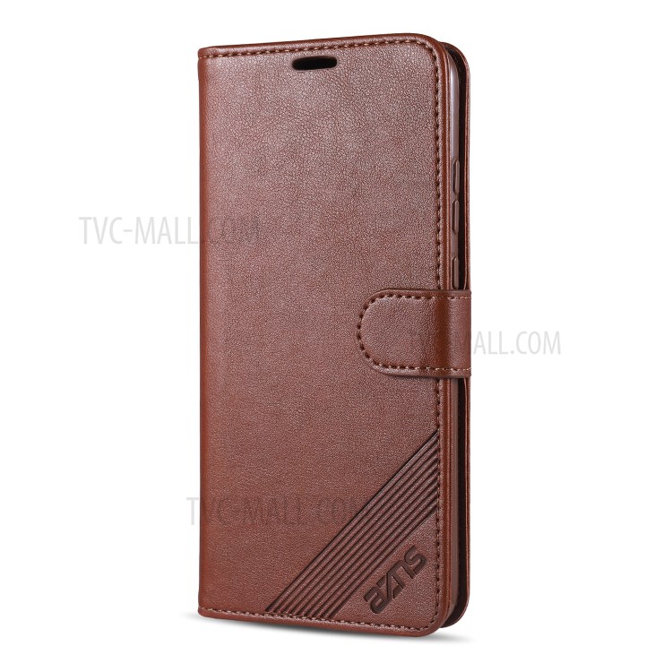 AZNS PU Leather Wallet Stand Case for Honor 9X Lite - Coffee-2