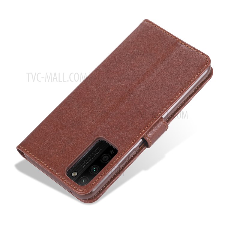 AZNS PU Leather Wallet Case for Honor 30 Youth/30 Lite - Coffee-5