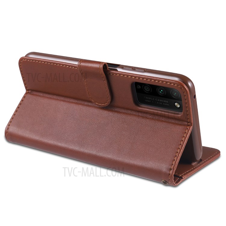 AZNS PU Leather Wallet Case for Honor 30 Youth/30 Lite - Coffee-7