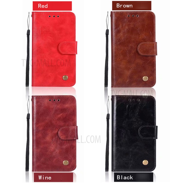 Premium Vintage Wallet Leather Stand Case for Huawei Y5p/Honor 9S - Black-9